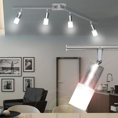 Plafonnier Led 12w Verre Luminaire Plafond Lampe Spots Mobiles Nickel Mat Couloir Achat Vente Plafonnier Cdiscount