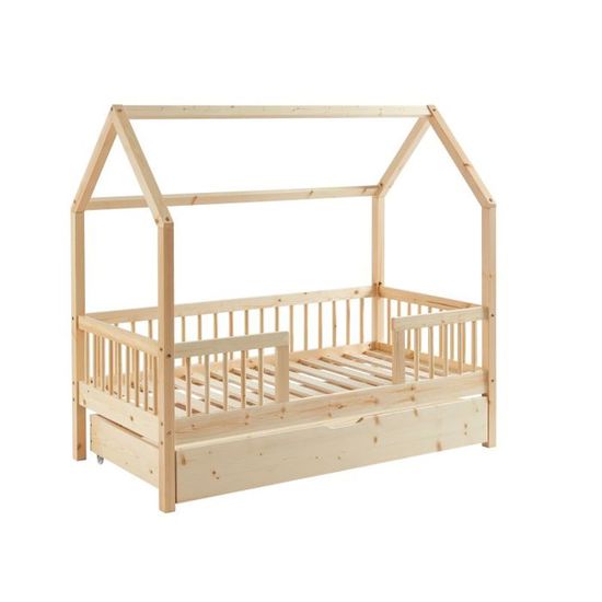 Lit Cabane 70x140 Avec Barriere