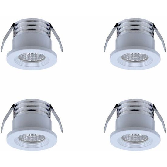 Kit De 6 Spots Encastrés Mini 3W Sans Fil « NOVOS » 3000K, Avec Transformateur LED Et Connecteur Inclus