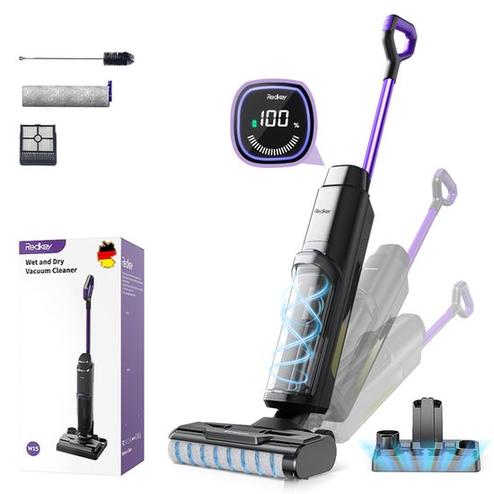 W15 Aspirateur Laveur Sans Fil, Aspirateur Balai Silencieux