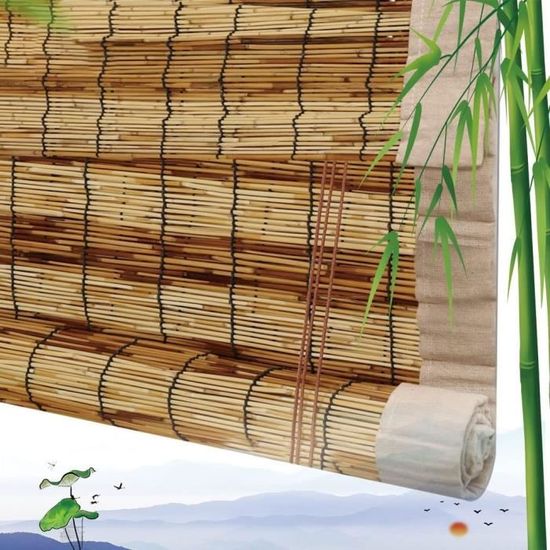 Store Enrouleur Bambou pour Terrasse Enroulable, Stores Romains en Roseau,  Rideaux en Bambou, Stores Enrouleurs en Bambou pour[1418] - Cdiscount Maison