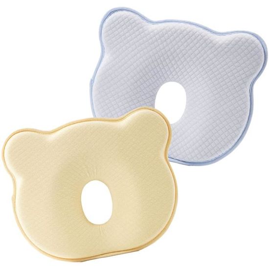 Coussin Bébé Tête Plate 0-12 Mois - Oreiller Déformable Respirant - Pour Poussette, Siège Auto, Lit - Prévention Tête Plate