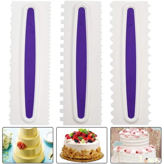 Tapez 5 Coupe pâte à gâteau, spatule pour crème à gâteau, grattoir, coupe  pâte, racloir, bord des dents irrég - Cdiscount Maison