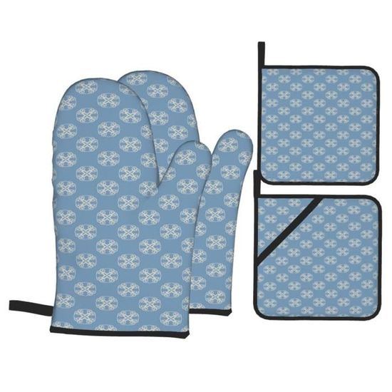 Moufles De Cuisine En Coton Lot De 2 - Forme Cœur, Antidérapantes - Pour Four, Micro-ondes, Barbecue - Protection Thermique