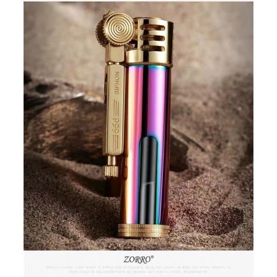 Briquet à Pétrole Rétro En Laiton – Allumage Mécanique Et Flamme Ventée