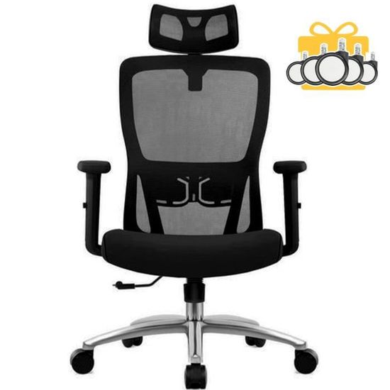 Durrafy chaise bureau ergonomique en toile, fauteuil avec support