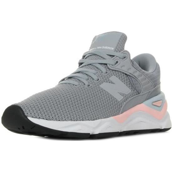 Baskets New Balance X 90 Gris Rose Textile Lacets Gris