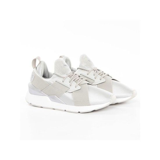 Baskets Puma Muse Satin II Wn s Gris Cdiscount Chaussures