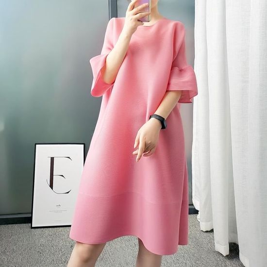 Robe Alfani Bleue à Volants Et Jupe Plissée - Taille L, Neuve Avec étiquettes, Col Rond - Pour Soirée