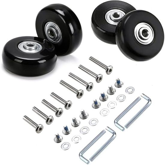 Lot De 2 Roues De Rechange Pour Valise, Roulettes Pivotantes En