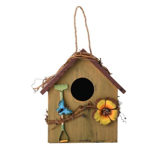 Nichoir à Oiseaux Suspendu Transparent - Abri En Verre Avec Nid Vigne Et Crochet, Pour Jardin Ou Intérieur - 4