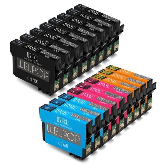 Lot De 12 Cartouches D'encre Compatibles - Réf. T0711 T0712 T0713 T0714, Multicolore, Neuf