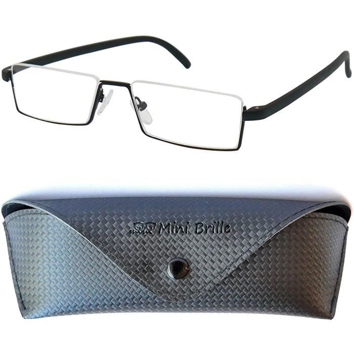 Lunettes de Lecture Legere Flexible a Monture Demi Ouverte Monture en Acier Inoxydable Etui Lunettes GRATUITS Lunette Femme et Noir Achat Vente lunettes de lecture Cdiscount