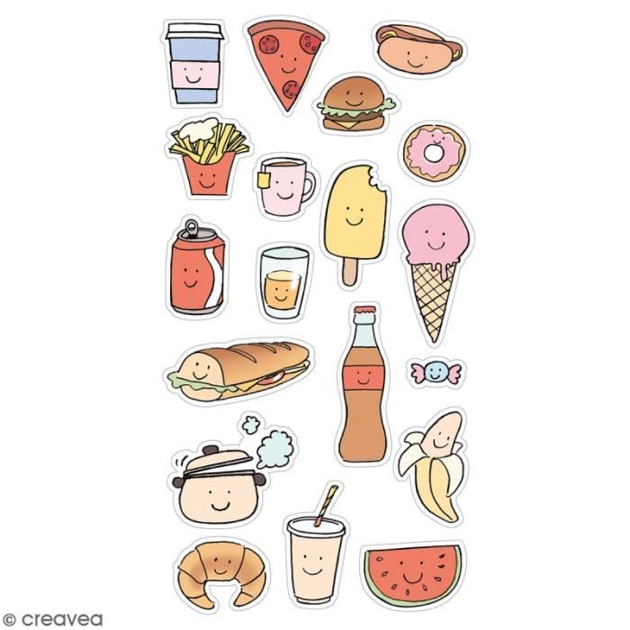 Stickers puffies So cute - Food - 19 autocollants
