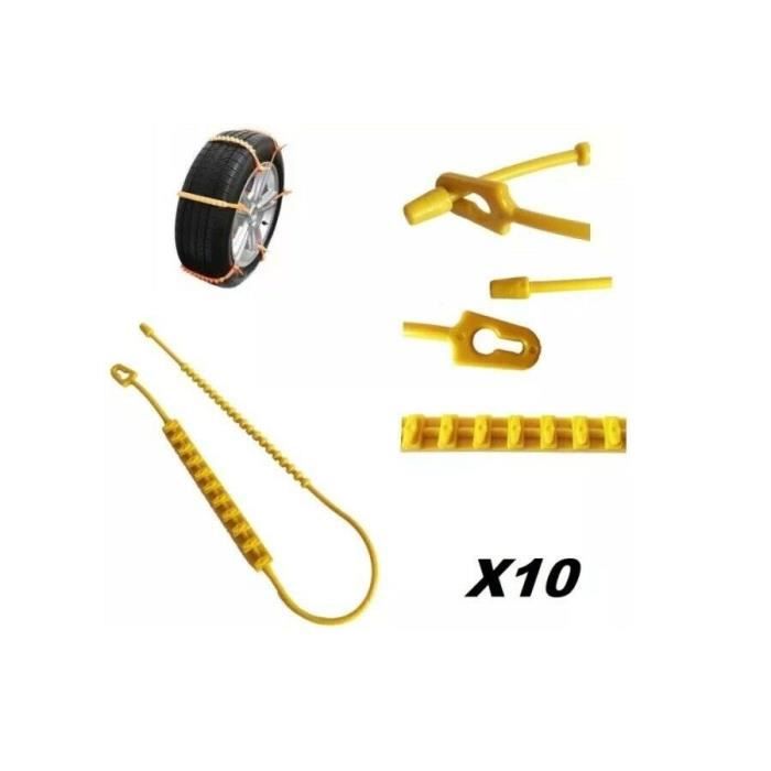 10 pcs Chaines A Neige Zip Tie Antiderapant Pour Pneu Auto Voiture Van 14- a 19-