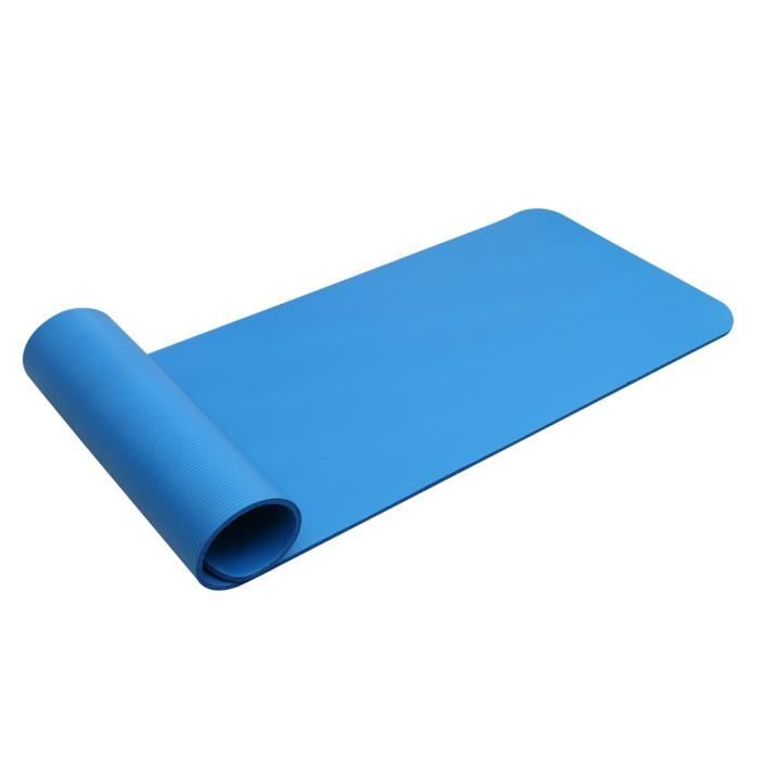 Tapis de Yoga pliable-Tapis de sport-Pour la maison-183x61x1cm-Antidérapant-Avec une Sangle de transport-Bleu