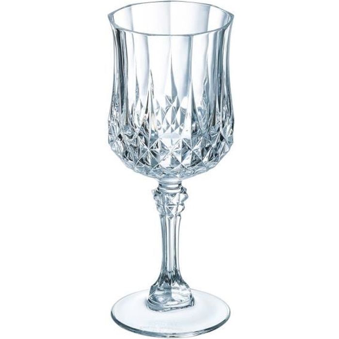 6 verres à vin vintage 25cl Longchamp - Eclat - Verre ultra transparent au design vintage