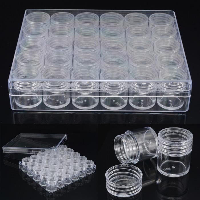 30 Pièces Petits Pots Ronds Boîte De Rangement Acrylique Style Japonais Transparent Bijoux Anneaux Perles Claires Accessoires Organi