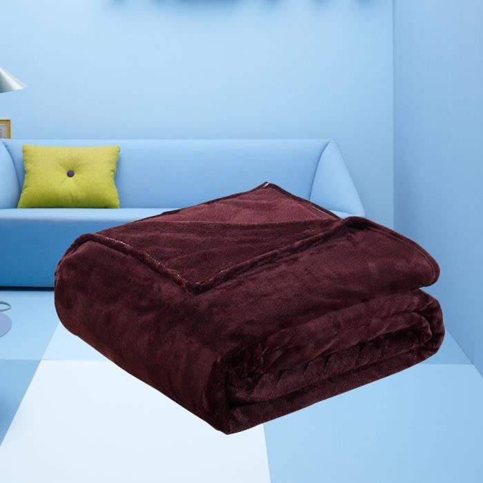 Fluffy Blanket couverture de lit d'hiver Couverture en molleton épaisse Couverture réversible 200x230cm (café noir)