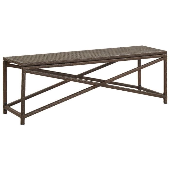 VXUAZK® Banc de Jardin 2-3 Places Style Contemporain Banquette Extérieur 120 cm Résine tressée Marron NCFSFA