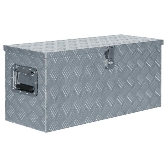 Boîte en aluminium - Chariot à Outils Caisse à Outils Atelier -80 x 30 x 35 cm Argenté