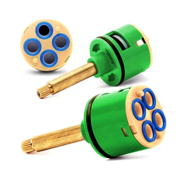 Rolli Cartouche Ceramique Universelle de Rechange en Laiton 4 Voies Cartouche Melangeur Douche D 35mm L 40mm