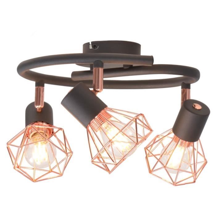 Plafonnier Moderne décor - Lumière Lampe de Plafond Lustre Cuisine salon chambre - Plafonnier Industrielle avec 3 projecteu ®BJXZNZ®