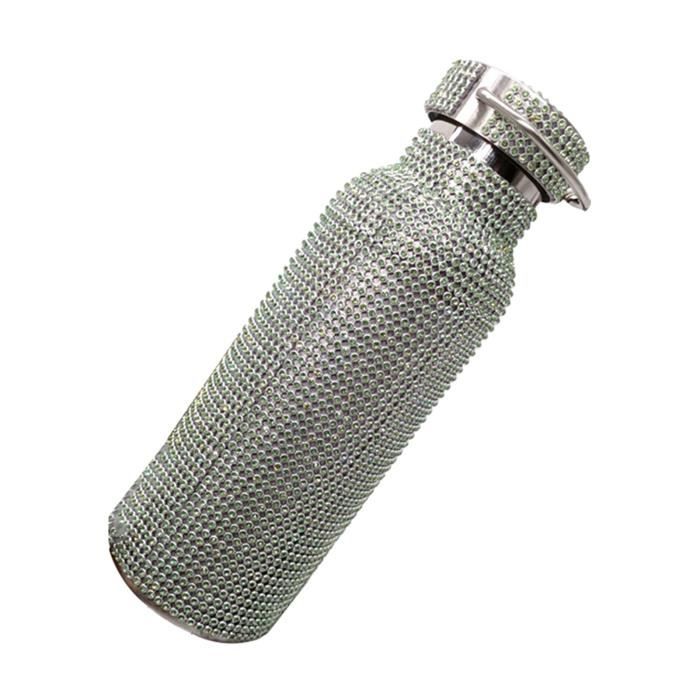 PORTE GOURDE - PORTE BIDON Bouteille isolée solide multi-fonction moderne Bling faux strass style-Light Green-S5