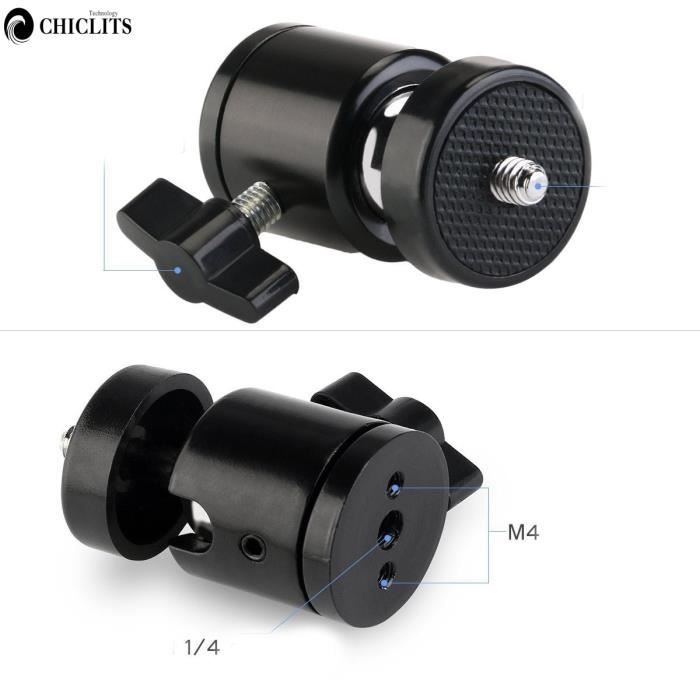 Accessoires Photo,Mini tête de boule rotative à 360 degrés avec vis 1- 4 - , pour Gopro 7 6 5 4 3 2 1, trépied - Type WHITE