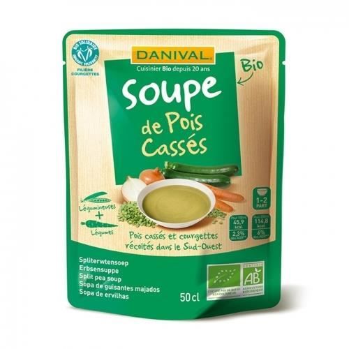 DANIVAL - Soupe bio de pois cassés 50 cl en doypack
