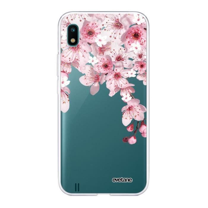 Coque Samsung Galaxy A10 360 intégrale transparente Cerisier Ecriture Tendance Design Evetane