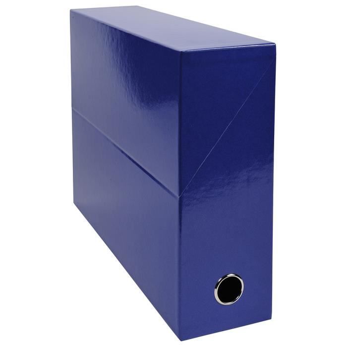 EXACOMPTA Boite transfert - 340 x 255 mm - Dos de 90 mm - Carte pelliculée F.S.C. 19/10 ème - Bleu Iderama