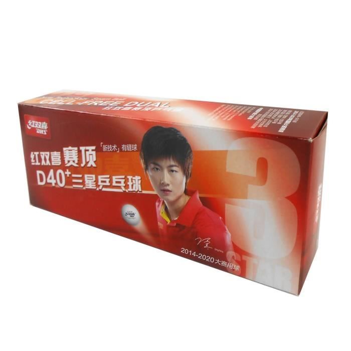 DHS D40+ 3*** ITTF 10 Balls (seam) Balles de tennis de table en plastique, 10 pièces