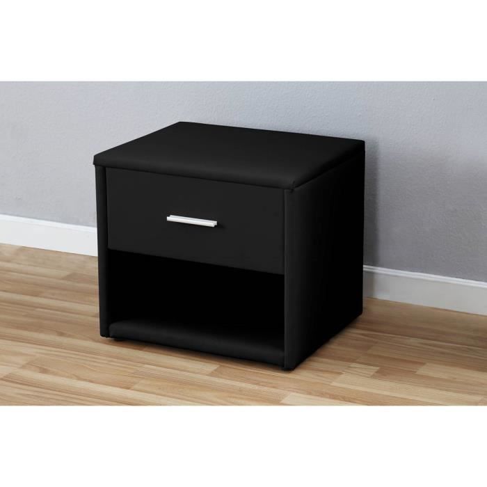 Chevet -Eda- - 49 x 37 x 44.5 cm - Noir