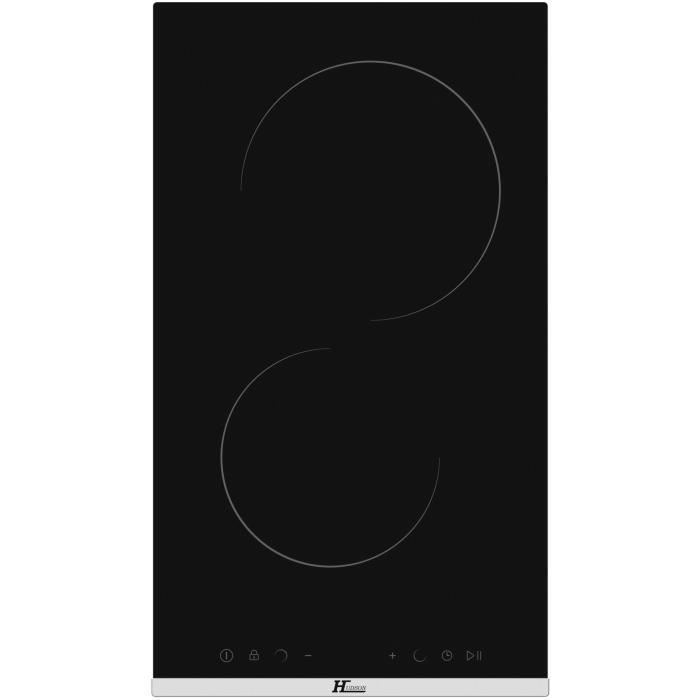 HUDSON DOSF3N Domino de cuisson vitrocéramique - 2 zones - 3000W - large 30cm - Revêtement verre - Noir