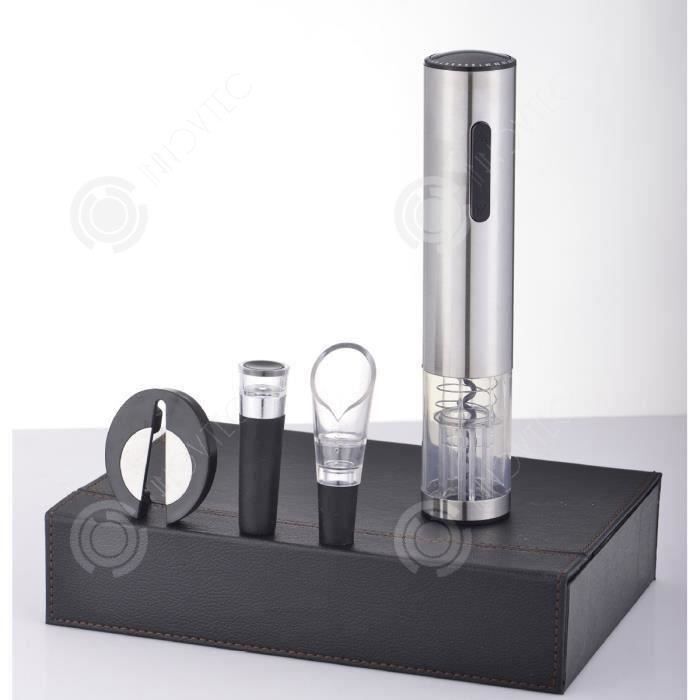 INN® Tire bouchon électrique décapsuleur vin champagne support coffret automatique design à piles ouverture facile professionnel