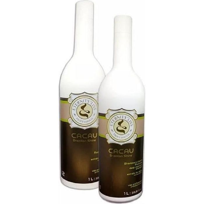 Lissage Keratine Eternity Liss Cacau Traitement de Lissage des Cheveux (Shampoing et Kératine)
