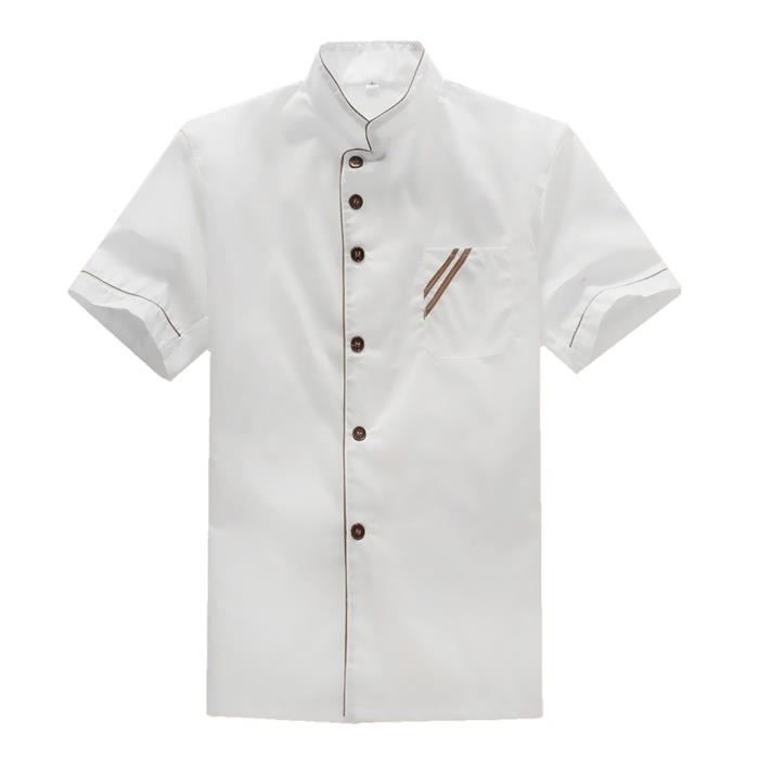 Cuisine Cuisinier Veste Manteau Manteau Cuisinier Cuisinier Uniforme Manches Courtes