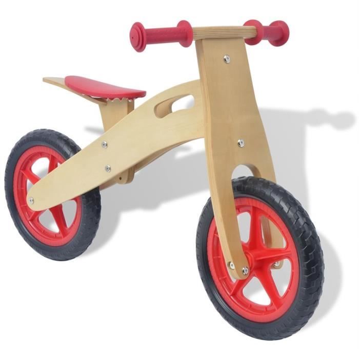 Vélo d’équilibre en bois rouge