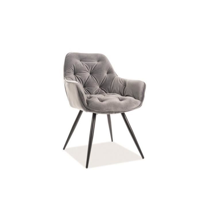 signal CHAISE VELOURS CERISE NOIR STELAGE / GRIS BLUVEL14 - 5901477281228