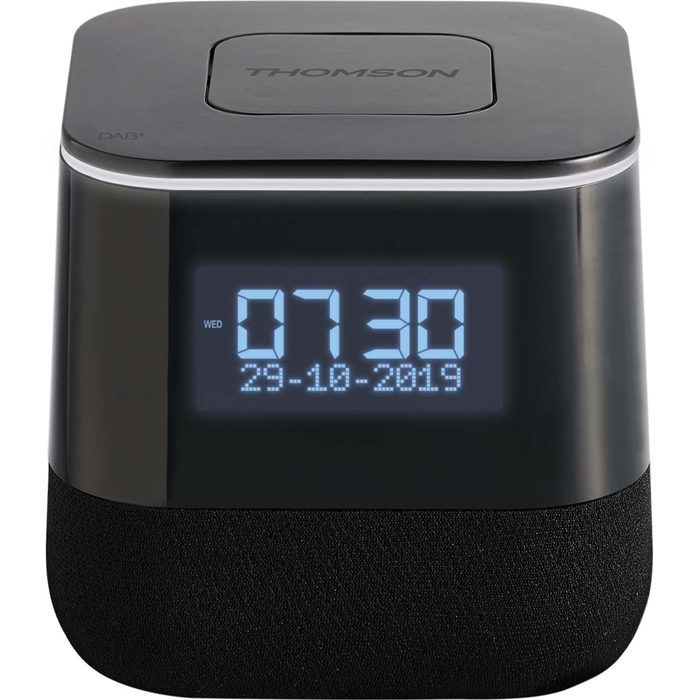 THOMSON CR80 - Radio réveil avec projecteur - Port de charge USB - Projection de l'heure - 7 couleurs d'ambiance