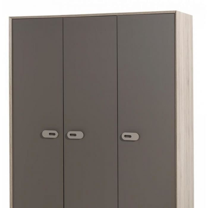 Vipack Armoire Emma 3 portes Bois Naturel