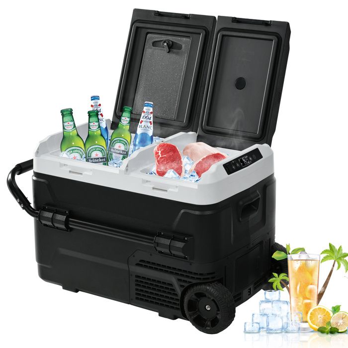 Glacière électrique 42L portable,Glacière Compresseur avec Contrôle par Application pour Refroidir,Réfrigérateur jusqu'à -20 °C
