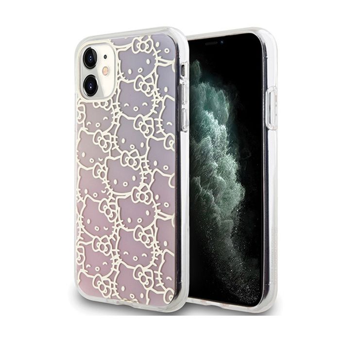 Coque de telephone Hello Kitty iPhone 11 IML Gradient Electrop Kitty Head Protection chocs