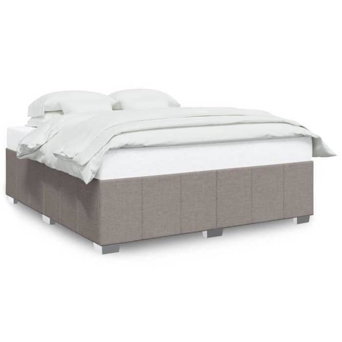 Lit adulte - 200x200 cm lit double Cadre de lit taupe tissu CHY74035725