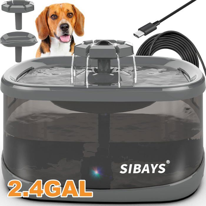 Meilleurs prix pour Fontaine À Eau Pour Grands Chiens, 9 L, 300 Oz, 2,4 Gal-Automatique-Super Silencieuse-Pas De Déversement-Coton Filtrant Multiple-Ma