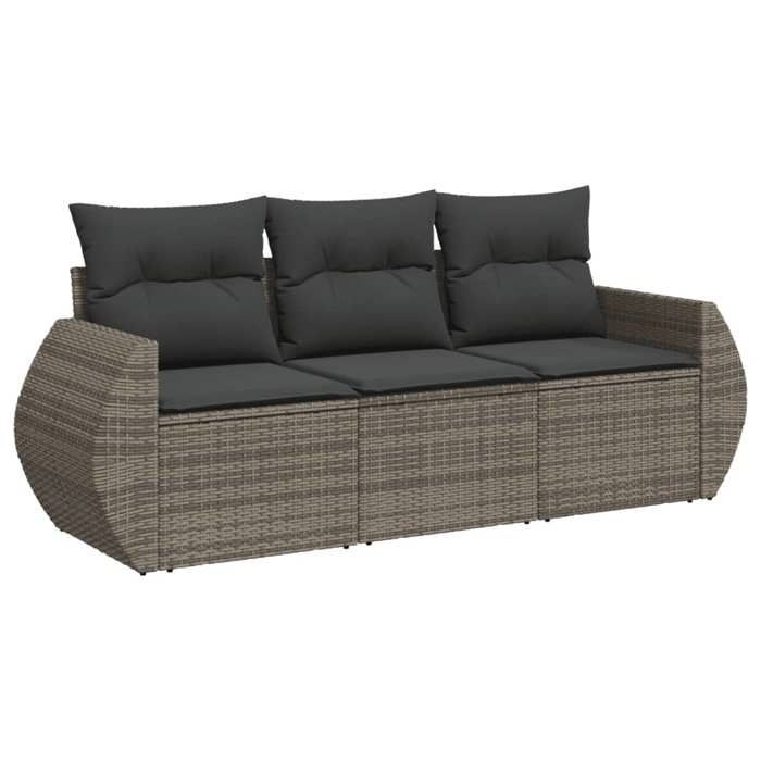 SALE 2025Ensemble de salon dextérieur MOOD - Salon de jardin avec coussins - 3 pcs gris résine tressée Chill387863