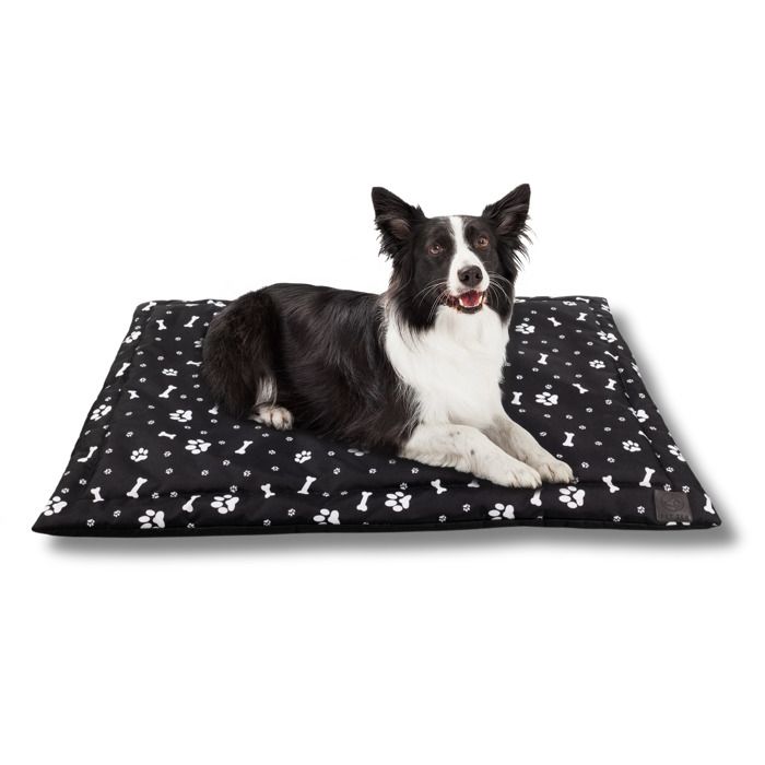 Comparer les prix de Lit pour Chien Panier Coussin Tapis Matelas M 100x70 cm Grande Taille Noir Motif PET ZEN Étanche Dehoussable Lavable Résistante