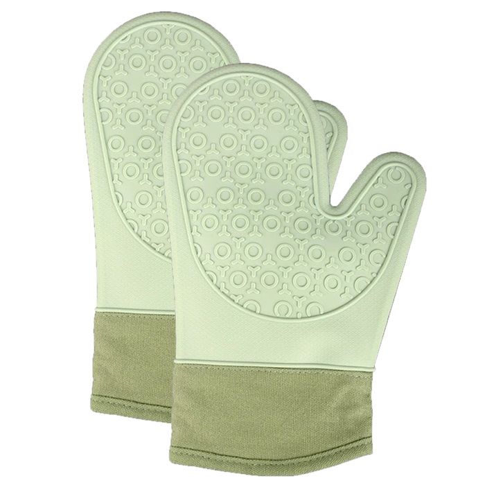 Lot De 4 Maniques KOLZEMV - Silicone Et Coton Résistants à 250°C - 17x17 Cm