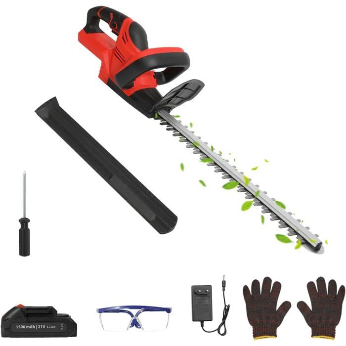 Taille-Haie Sans Fil 21V 20 Pouces – 2 Batteries Puissantes, Lame 50 Cm, Idéal Jardin & Arbustes
